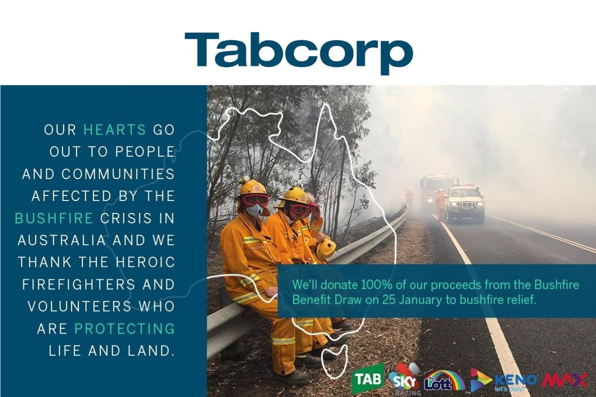 Tabcorp to donate more than $1.5 million to bushfire relief