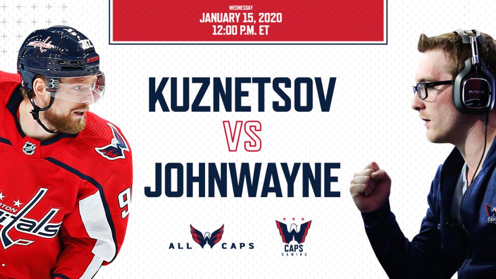 Capitals Player Evgeny Kuznetsov and Caps Gaming’s JohnWayne to Play NHL 20 Jan. 15