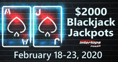 Intertops Poker hosting $2000 in Blackjack Bonuses during special Blackjack Jackpots Week