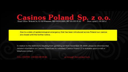 Century Casinos Announces Temporary Closure of Polish Casinos