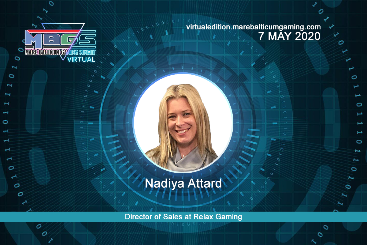#MBGS2020VE announces Nadiya Attard, Director of Sales at Relax Gaming, among the speakers.