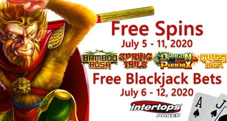 Intertops Poker offering new spins deal plus blackjack special this week