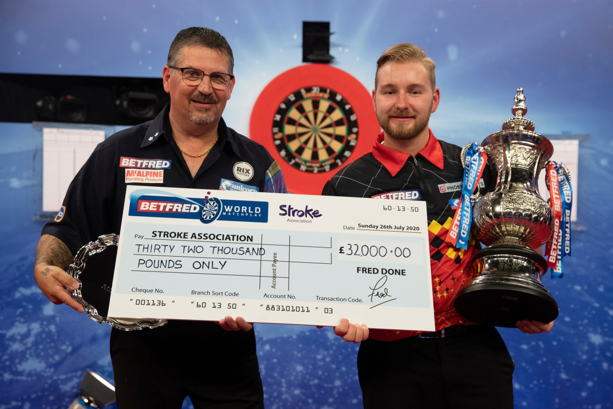 Betfred to donate £32,000 to Stroke Association after World Matchplay Record!