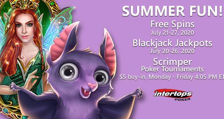 Intertops Poker introduces summer fun with extra spins deal, blackjack jackpots and $5 poker events