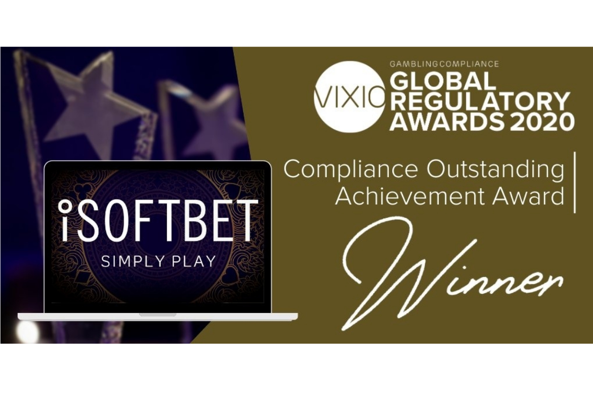 iSoftBet wins Compliance Outstanding Achievement Award at Vixio Global Regulatory Awards 2020