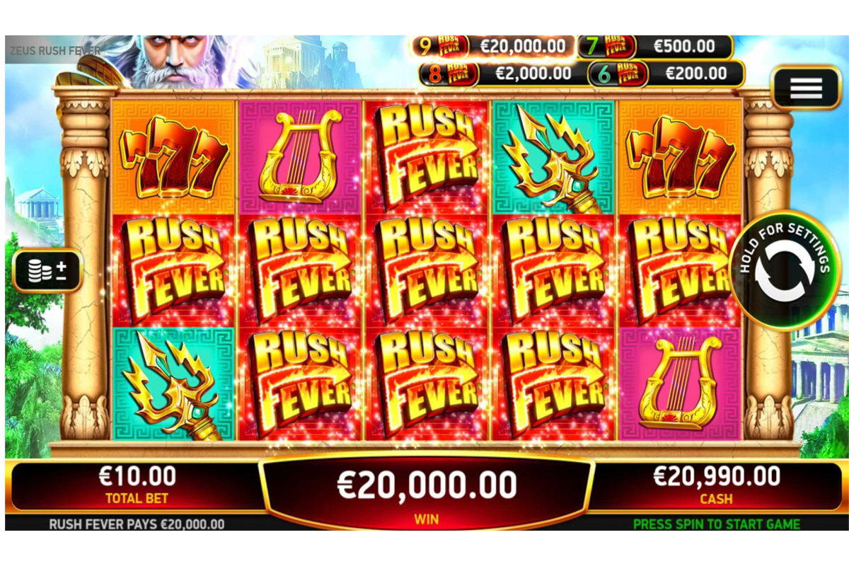 RubyPlay® launches new video slot Zeus Rush Fever