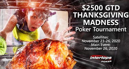 Intertops Poker announces $2500 Thanksgiving Madness Poker Event with Satellites