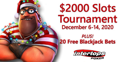 Intertops Poker announces new holiday-themed slot tournament plus extra blackjack bets