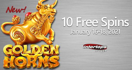 Celebrate the Year of the Ox at Intertops Poker with extra spins on the new Betsoft slot Golden Horns