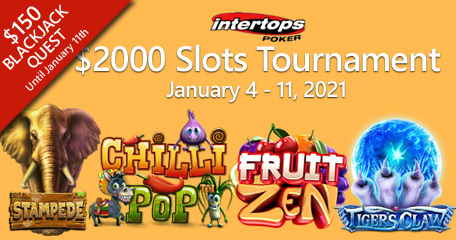 Intertops Poker launches slot tournament and Blackjack Quest