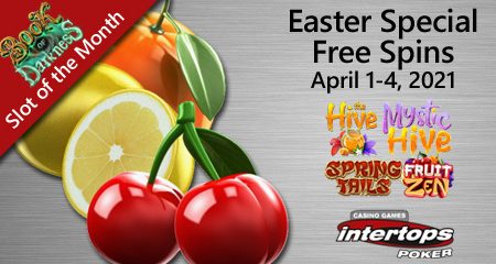 Special Easter holiday bonuses on offer at Intertops Poker including 80 online spins