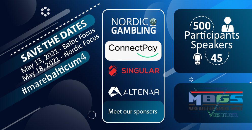 MARE BALTICUM Gaming Summit announces its main sponsors, Nordic Gambling, Altenar, Singular and ConnectPay