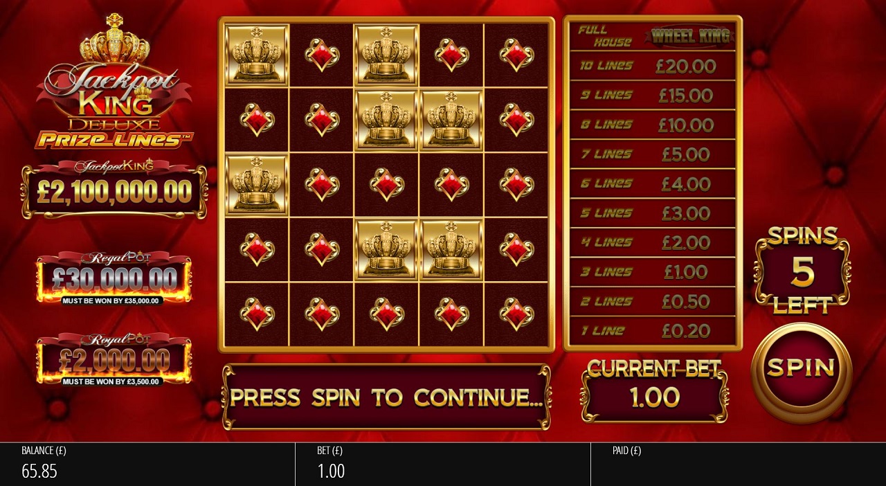 Blueprint Gaming revolutionises Jackpot King with Prize Lines™ mechanic