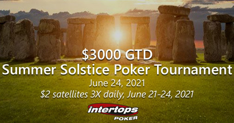 Intertops Poker begins satellites for upcoming $3k Summer Solstice Poker tournament on June 24