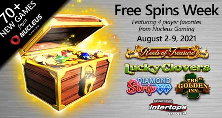 Extra spins this week at Intertops Poker via top online slot titles from Nucleus Gaming