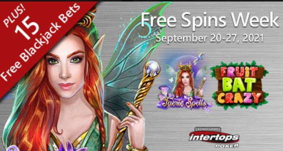 Fall online slot fun this week at Intertops Poker with extra spins deals on popular Betsoft titles