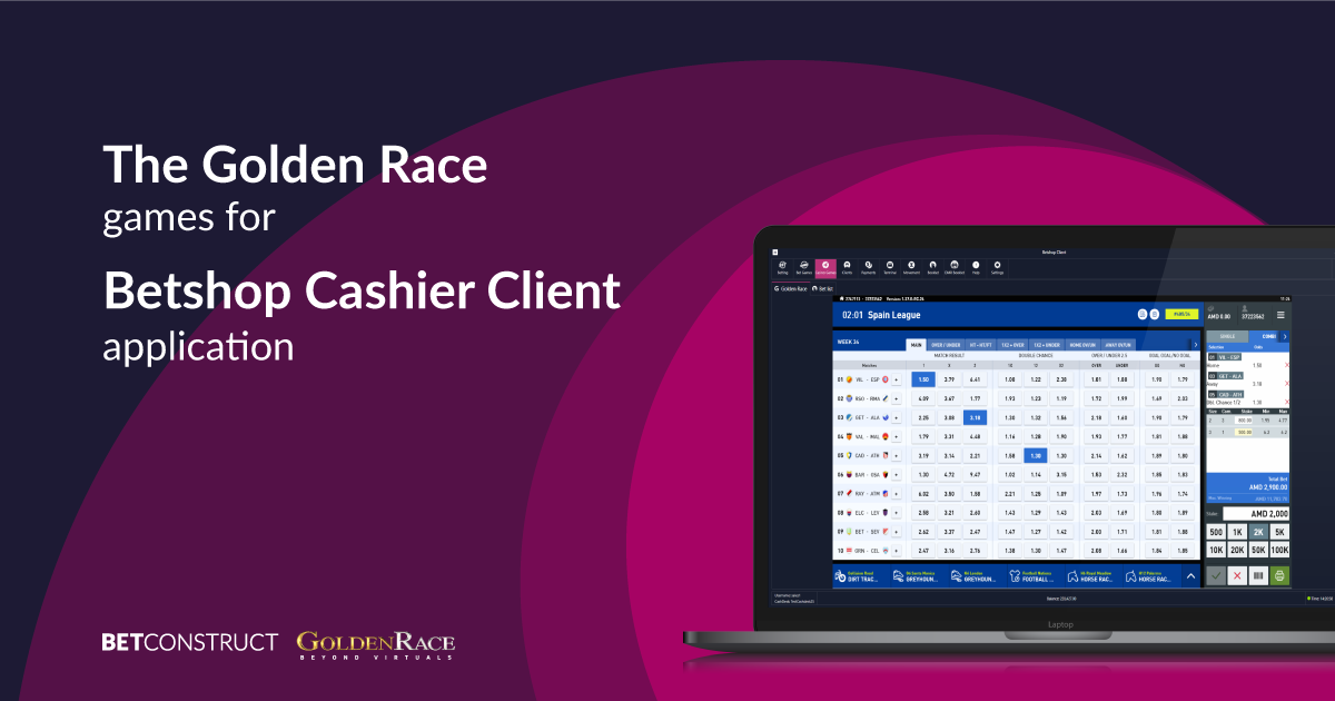 GoldenRace Games Are Integrated Into BetConstruct’s Cashier Client App