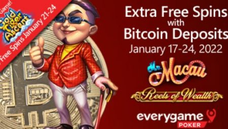 Extra Spins week is back at Everygame Poker with Bitcoin deposits earning more spins