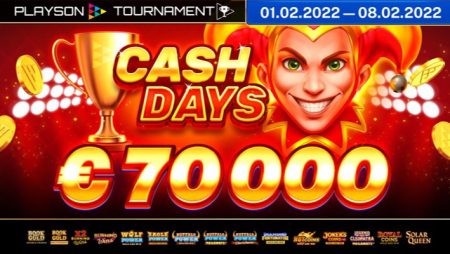Playson launches February CashDays online slots network tournament with increased €70,000 prize pool!