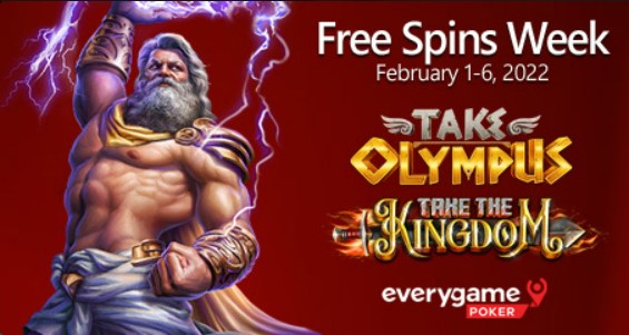 Everygame Poker extra spins week highlights Betsoft’s online slots Take the Kingdom and Take Olympus