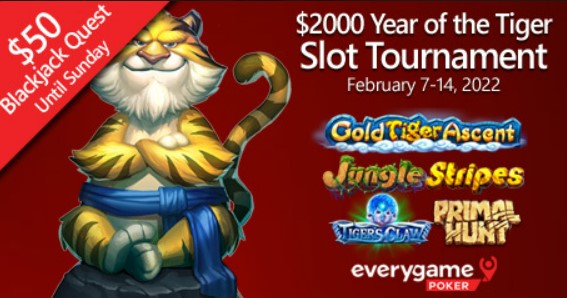 Everygame Poker celebrating the Year of the Tiger with special online slots tournament