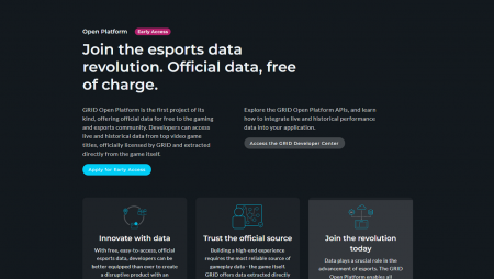 GRID Esports announces GRID Open Platform and provides free access to official gaming data