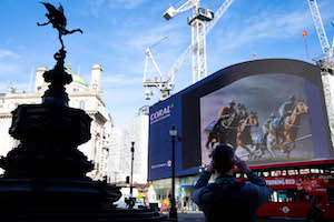Coral lights up Piccadilly Circus