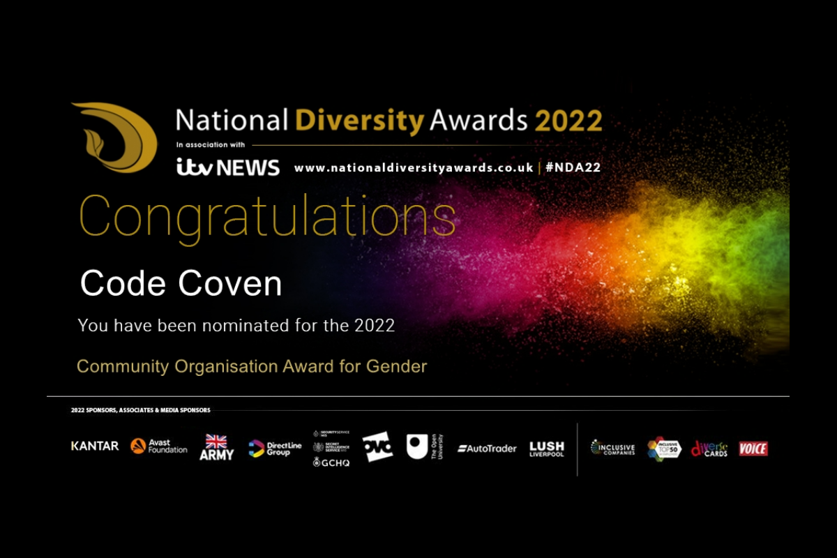Code Coven Nominated for the UK’s Largest Diversity Awards