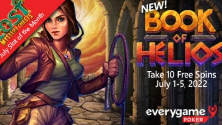Everygame poker offering spins on new Book of Helios online slot game plus holiday spin deals