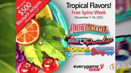 EveryGame Poker boasts Free Spins and Blackjack rewards from Monday; Win up to $500 Blackjack jackpot till Sunday