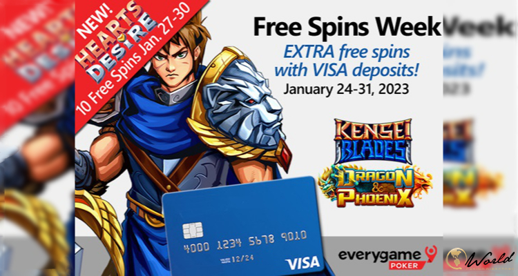 Everygame Poker’s Slot Players Receive 15 Additional Free Spins By Depositing With VISA From January 24-31