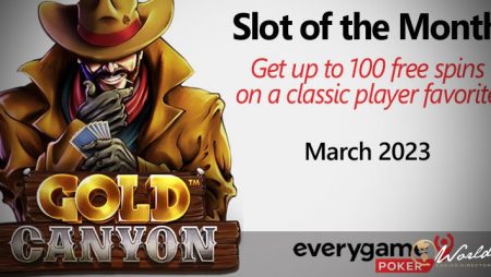 Everygame Poker Awards Up to 100 Free Spins on Gold Canyon Slot until March 31