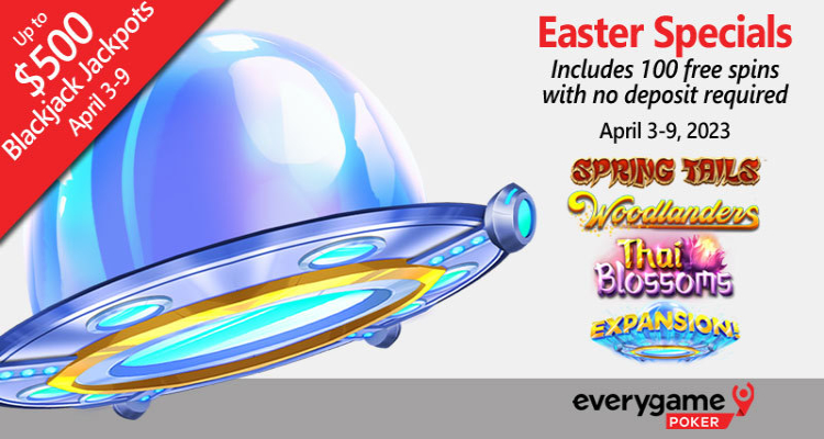 Everygame Poker Easter Surprise Involves 100 Free Spins On “Expansion”; No Additional Deposit Required