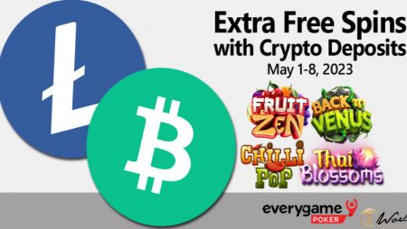 Everygame Poker Awards 20 Extra Free Spins for Cryptocurrency Deposits
