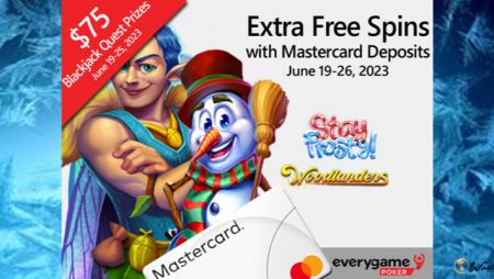 30 Extra Free Spins On Everygame Poker For Slots Players Who Deposit Via Mastercard; Increased Blackjack Monthly Quest Rewards