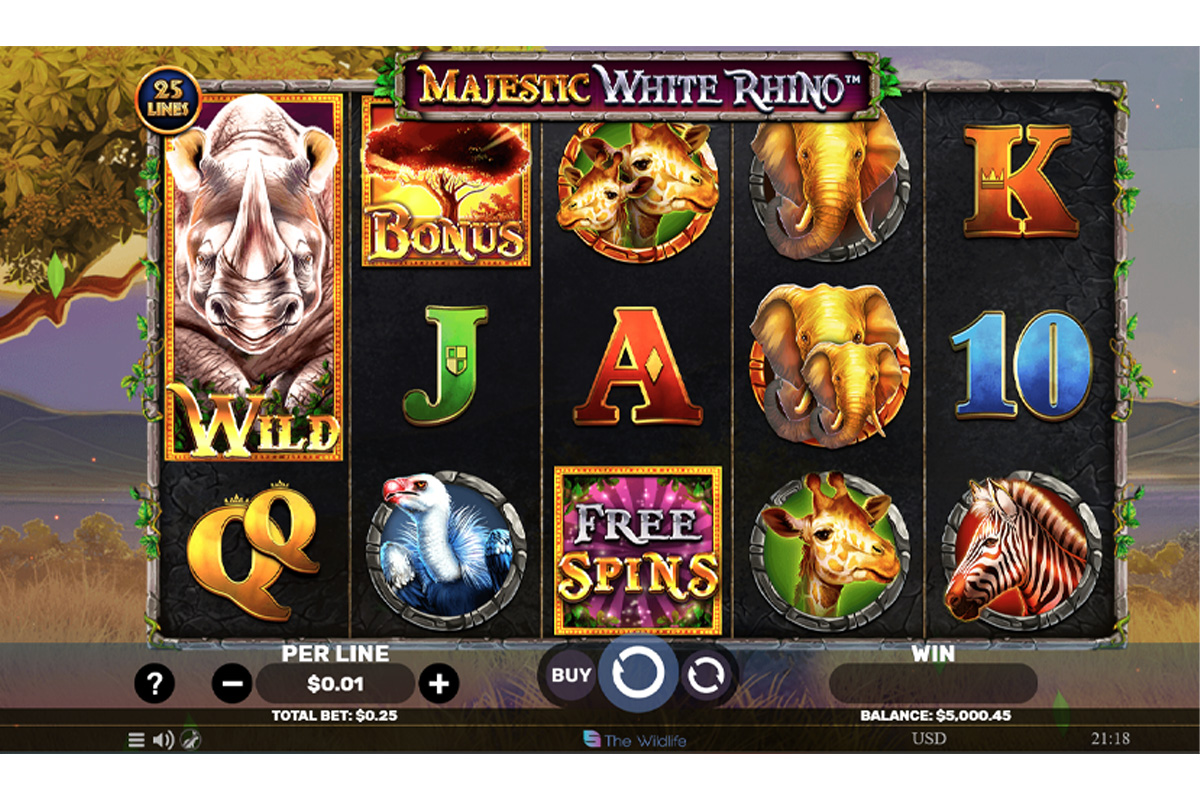 Spinomenal releases latest slots adventure Majestic White Rhino
