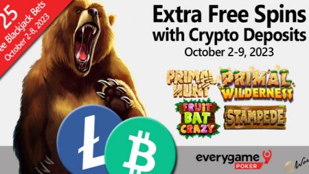 Everygame Poker Gives 20 Additional Free Spins for Each Deposit Made with Bitcoin Cash and LiteCoin
