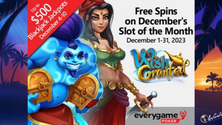 Everygame Poker Awards Up To 100 Free Spins On Slot of the Month for December: Wish Granted