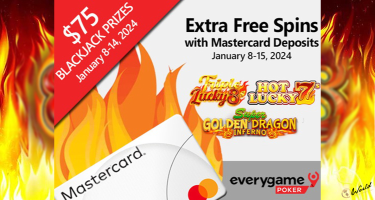 Everygame Poker Awards 30 Additional Free Spins To Slots Players Who Make Deposits With a Mastercard