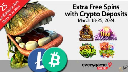 Everygame Poker Awards Extra Free Spins for Bitcoin Cash and LiteCoin Deposits