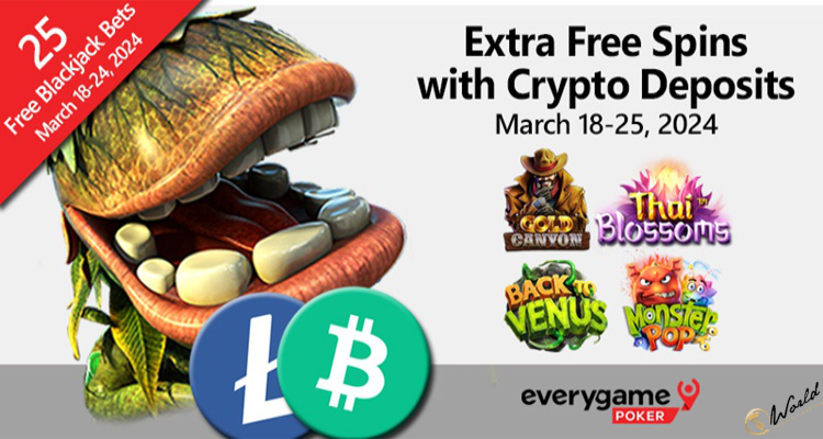 Everygame Poker Awards Extra Free Spins for Bitcoin Cash and LiteCoin Deposits
