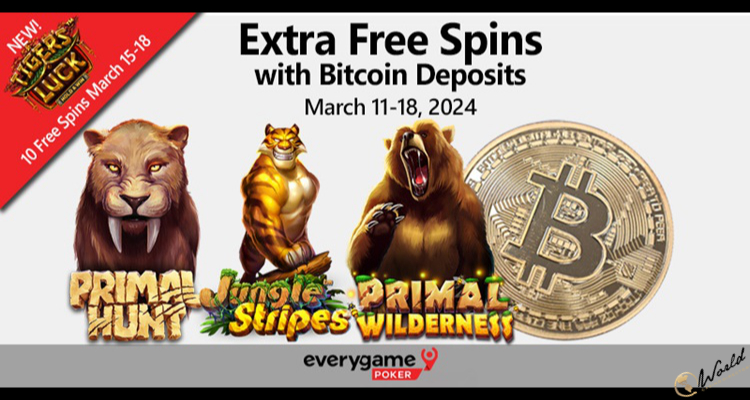 Everygame Poker Rewards 50 Additional Free Spins for Bitcoin Deposits On Three Jungle-Themed Slots